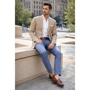 Spier & Mackay Pants Men's 31x30 Side Tab Trousers Extra Slim Fit Blue Chino